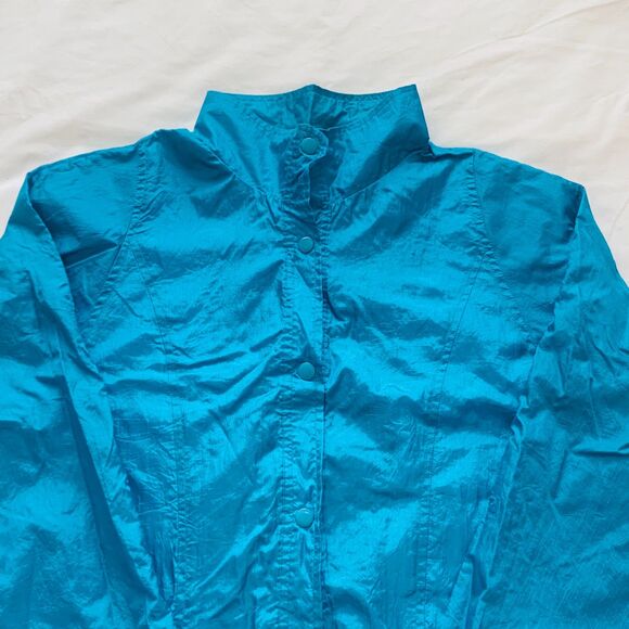 Vintage Light Blue Button-Up Windbreaker Jacket - Picture 2 of 10